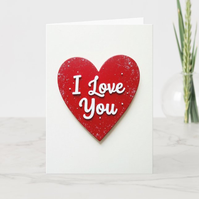 Valentines Day I Love You Card Kort (Framsida)