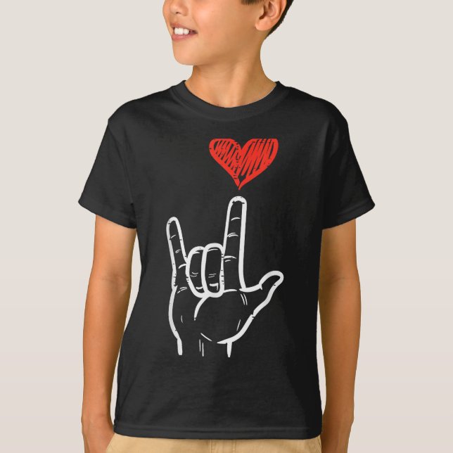 Valentines Day I Love You Hand Sign Asl Heart Wome T Shirt (Framsida)