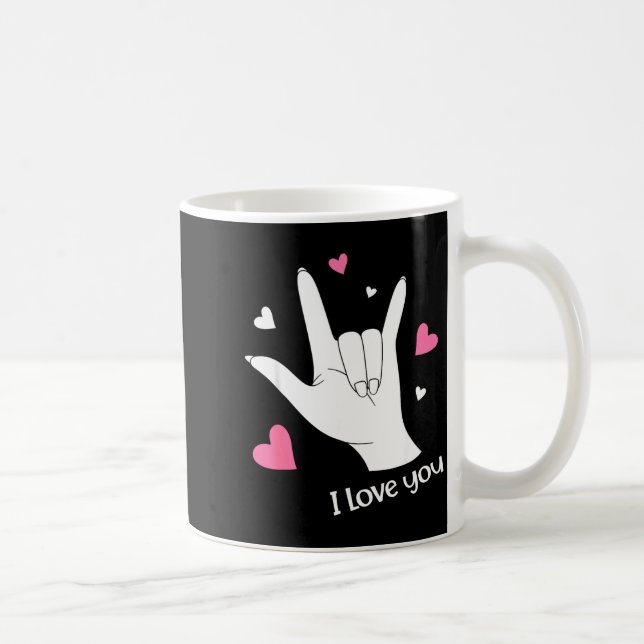 Valentines Day I Love You Hand Sign Language Asl H Kaffemugg (Höger)