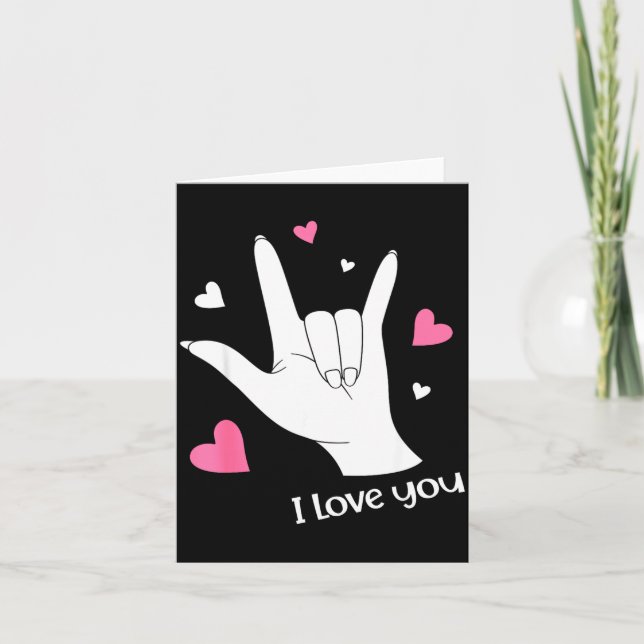 Valentines Day I Love You Hand Sign Language Asl H Kort (Framsida)