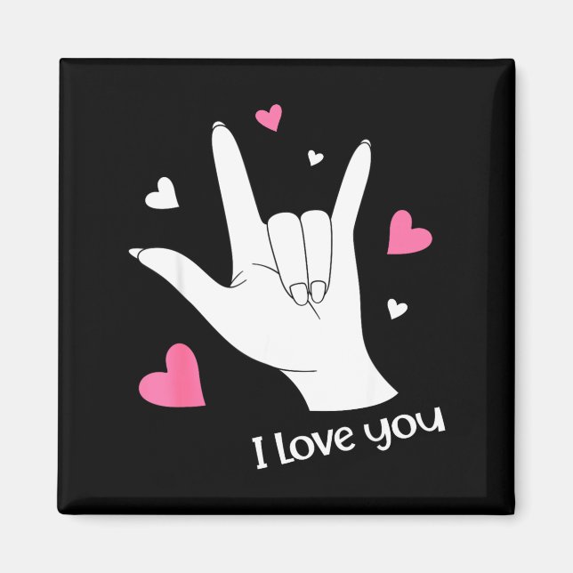 Valentines Day I Love You Hand Sign Language Asl H Magnet (Framsidan)