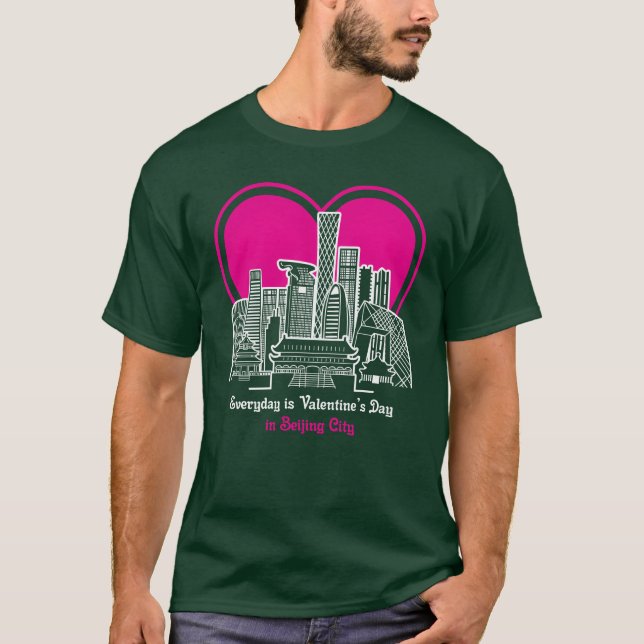 Valentines Day in Beijing City family T Shirt (Framsida)
