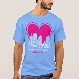Valentines Day in Boston City family T Shirt