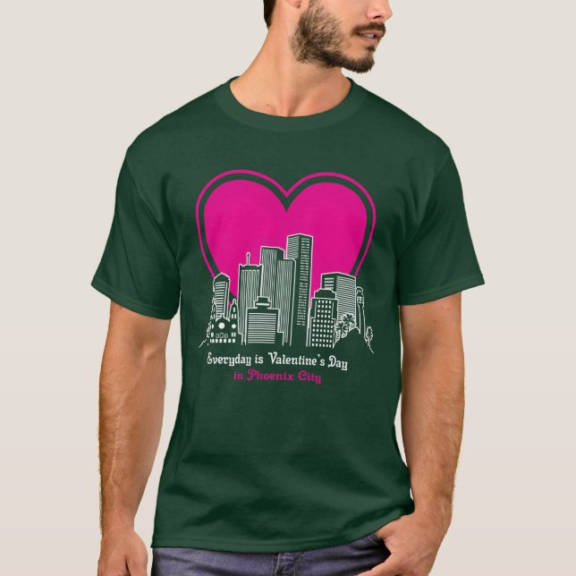 Valentines Day in Phoeni City retro T Shirt (Framsida)