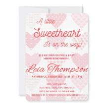 Valentines day-inbjudan om babydusch