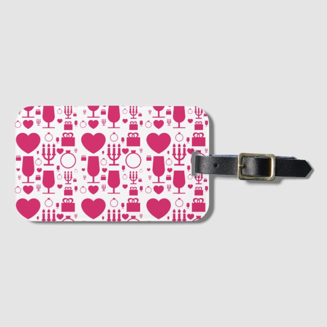 Valentines day inslag mönster bagagebricka (Framsida horisontal)