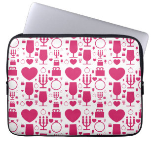 Valentines day inslag mönster laptop fodral