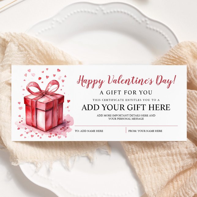 Valentines day-intyg för gift-kupong inbjudningar (Skapare uppladdad)