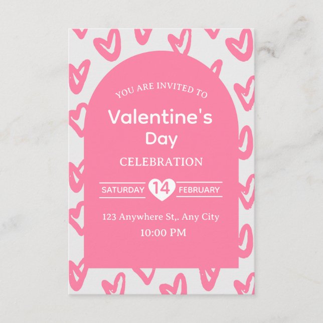 Valentine's Day Invitation Card Inbjudningar (Framsida)