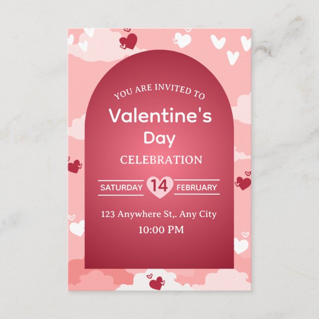 Valentine's Day Invitation Card Inbjudningar (Framsida)