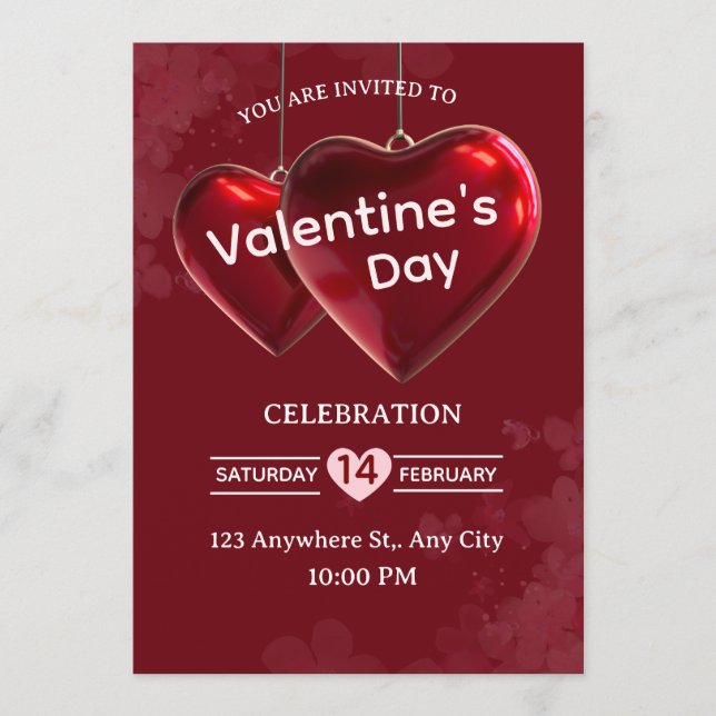 Valentine's Day Invitation Card Inbjudningar (Framsida)