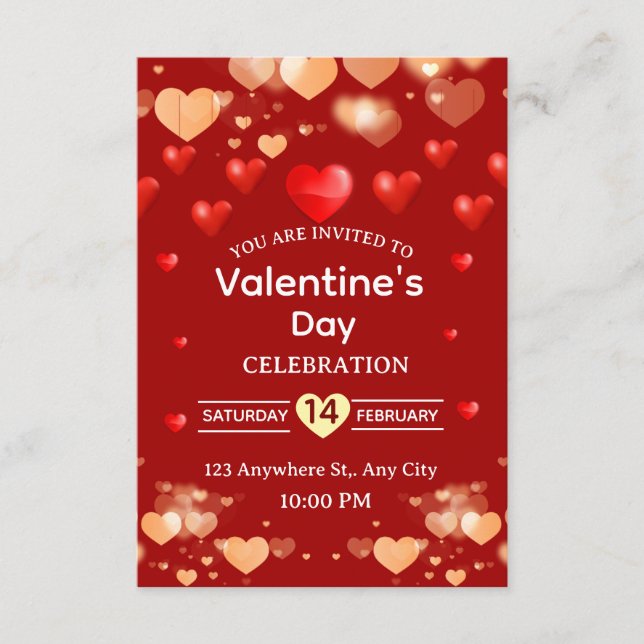 Valentine's Day Invitation Card Inbjudningar (Framsida)