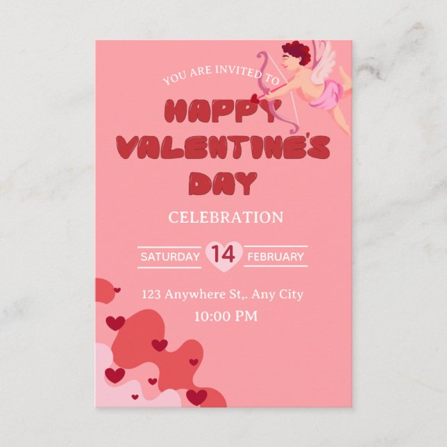 Valentine's Day Invitation Card Inbjudningar (Framsida)