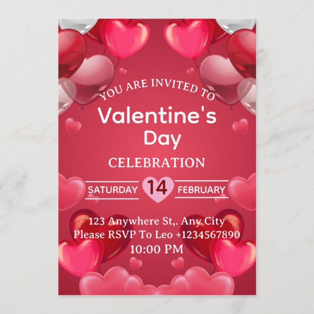 Valentine's Day Invitation Card Inbjudningar (Framsida)