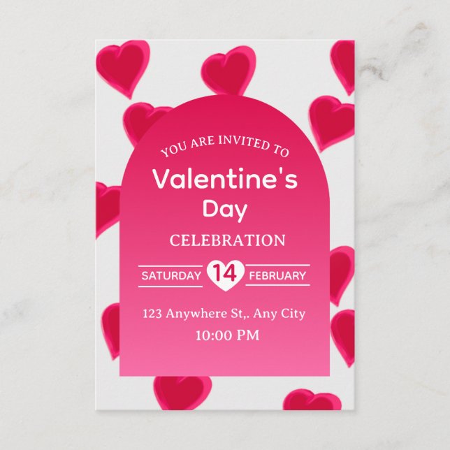 Valentine's Day Invitation Card Inbjudningar (Framsida)