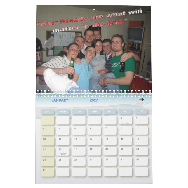 Valentines day kalender (Jan 2027)