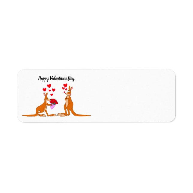 Valentines day Kangaroos Returadressetikett Returadress Etikett (Framsidan)