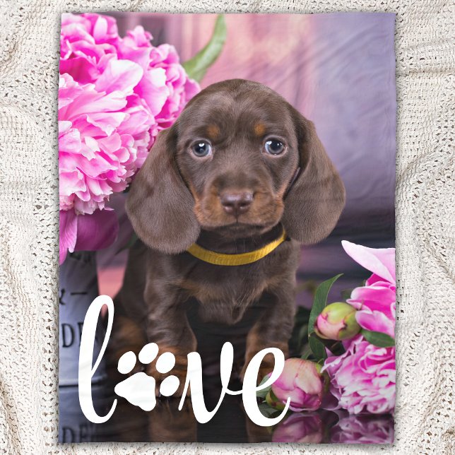Valentines day KÄRLEK Anpassningsbar Pet Photo Hun Fleecefilt (Skapare uppladdad)