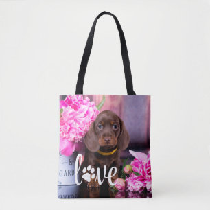 Valentines day KÄRLEK Anpassningsbar Pet Photo Hun Tygkasse