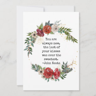Valentines day Kärlek-citattecken, Blommigt Julkort