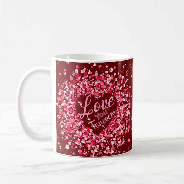 Valentines day Kärlek Du för Rosa Hearts Kaffemugg (Vänster)