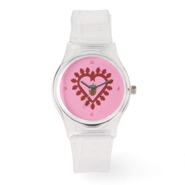 Valentines day Kärlek Heart Acorn Armbandsur (Framsida)