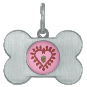 Valentines day Kärlek Heart Acorn ID-bricka Husdjur