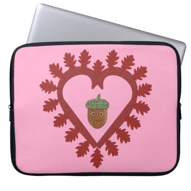 Valentines day Kärlek Heart Acorn Laptop Fodral (Framsidan)