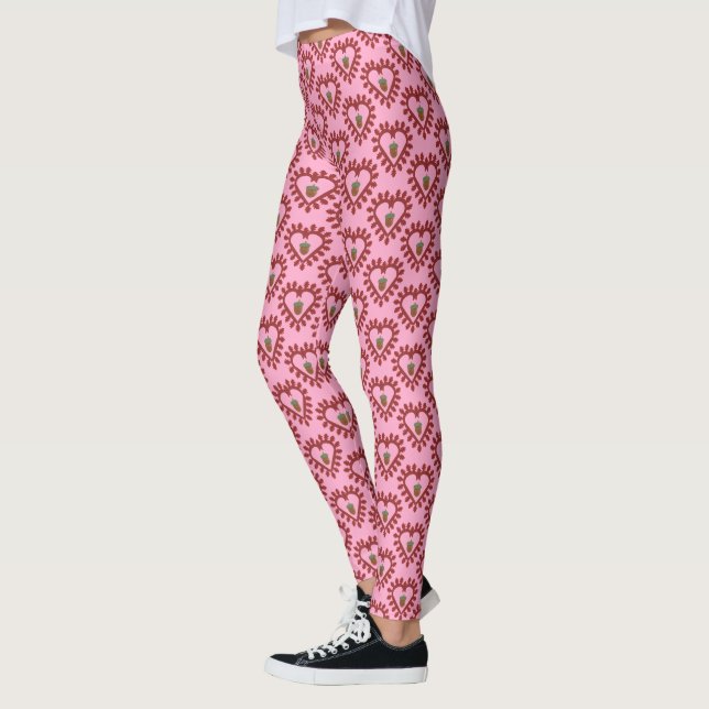 Valentines day Kärlek Heart Acorn Leggings (Vänster)