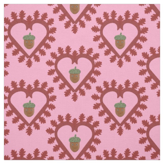 Valentines day Kärlek Heart Acorn Tyg (Provkarta)