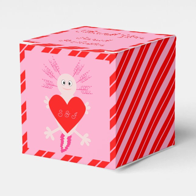 Valentines day Kärlek Heart Axolotl Bröllop Anpass Presentaskar (Framsidan Sidan)