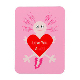 Valentines day Kärlek Heart Axolotl Magnet