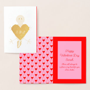 Valentines day Kärlek Heart Axolotl Valentines day Folierat Kort