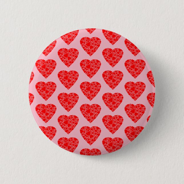 Valentines day Kärlek Heart Button Badge Knapp (Framsida)