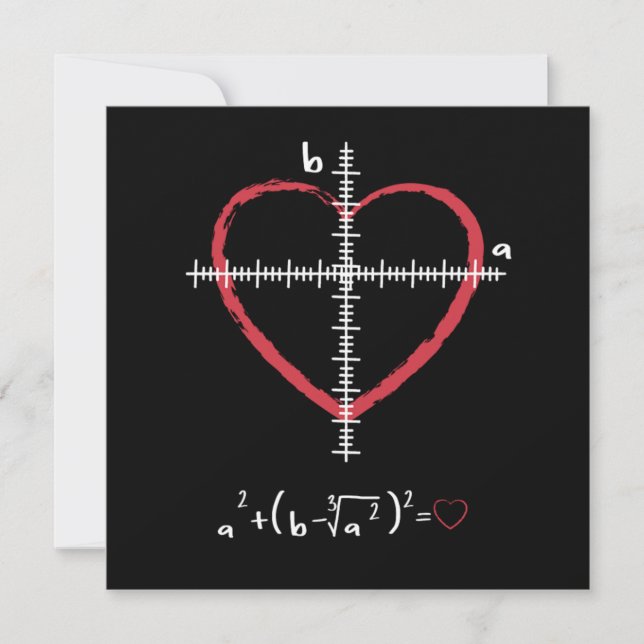 Valentines day Kärlek Heart Math Relationship Scie Inbjudningar (Framsida)