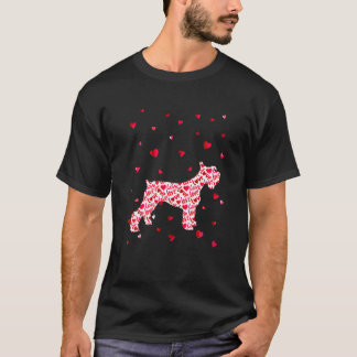 Valentines day Kärlek Hearts Schnauzer Hund Puppy T Shirt