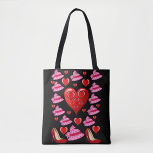valentines day kärlek hjärtan tygkasse