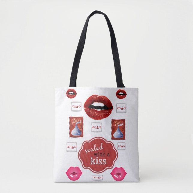 valentines day kärlek hjärtan tygkasse (Framsida)