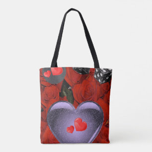 valentines day kärlek hjärtan tygkasse