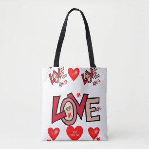valentines day kärlek hjärtan tygkasse