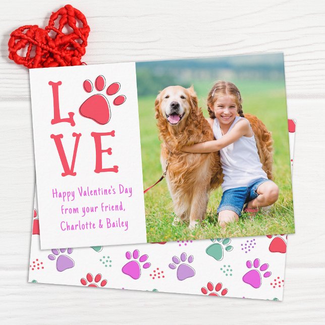 Valentines day KÄRLEK Modern Pet Hund Photo Classr Anteckningskort (Skapare uppladdad)