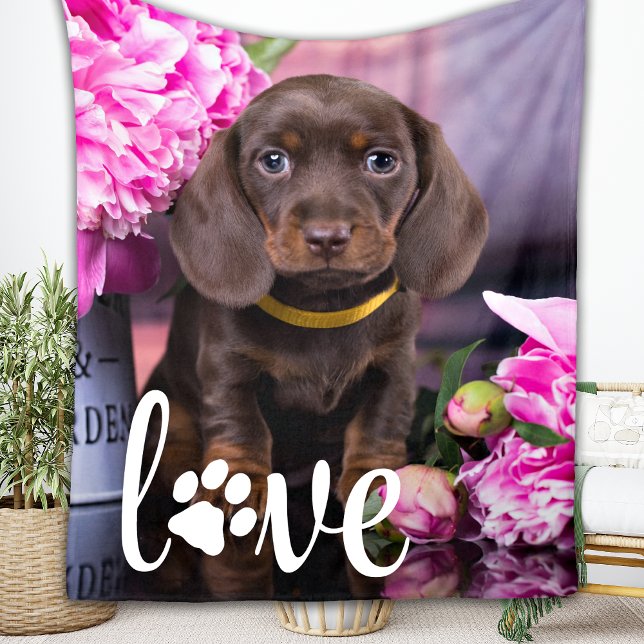 Valentines day KÄRLEK Personlig Pet Photo Hund Fleecefilt (Skapare uppladdad)