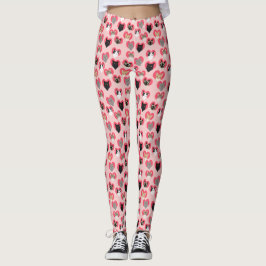 Valentines day Kattbalkar Leggings