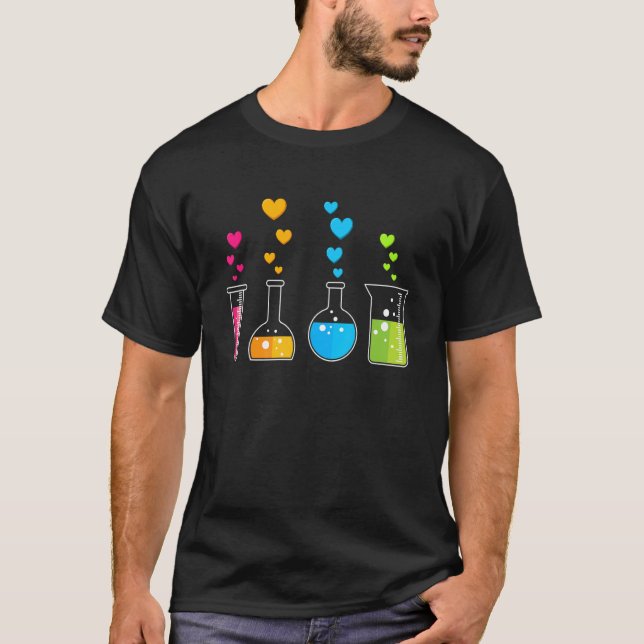 Valentines day Kemi Nerd Cute Chemistry Heart T Shirt (Framsida)