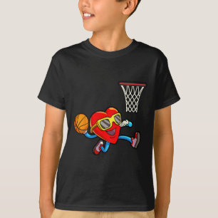 Valentines day Kids Boys Manar Heart Dunking Baske T Shirt