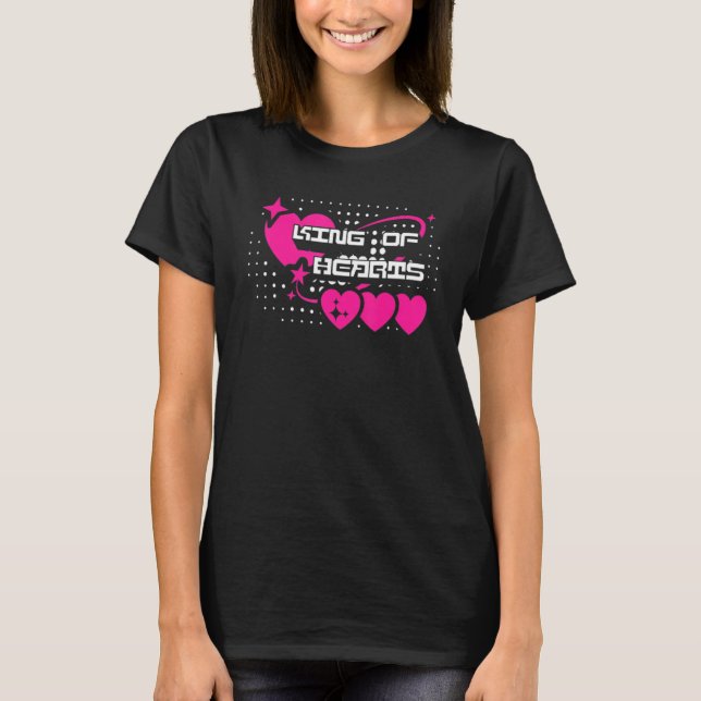 Valentines Day King Of Hearts 1 T Shirt (Framsida)