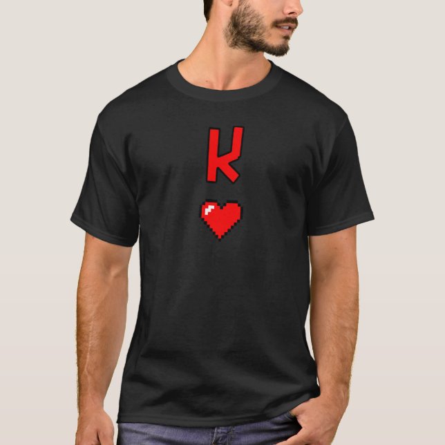 Valentines Day King Of Hearts  2 T Shirt (Framsida)