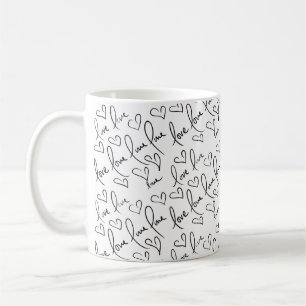 Valentines Day-klotter Svart handstil Kaffemugg