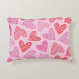 Valentines day klottrott och Rosa Hearts Prydnadskudde