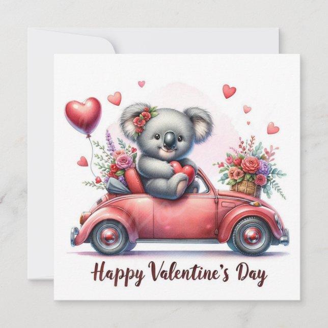 Valentine's day Koala bear Julkort (Framsida)